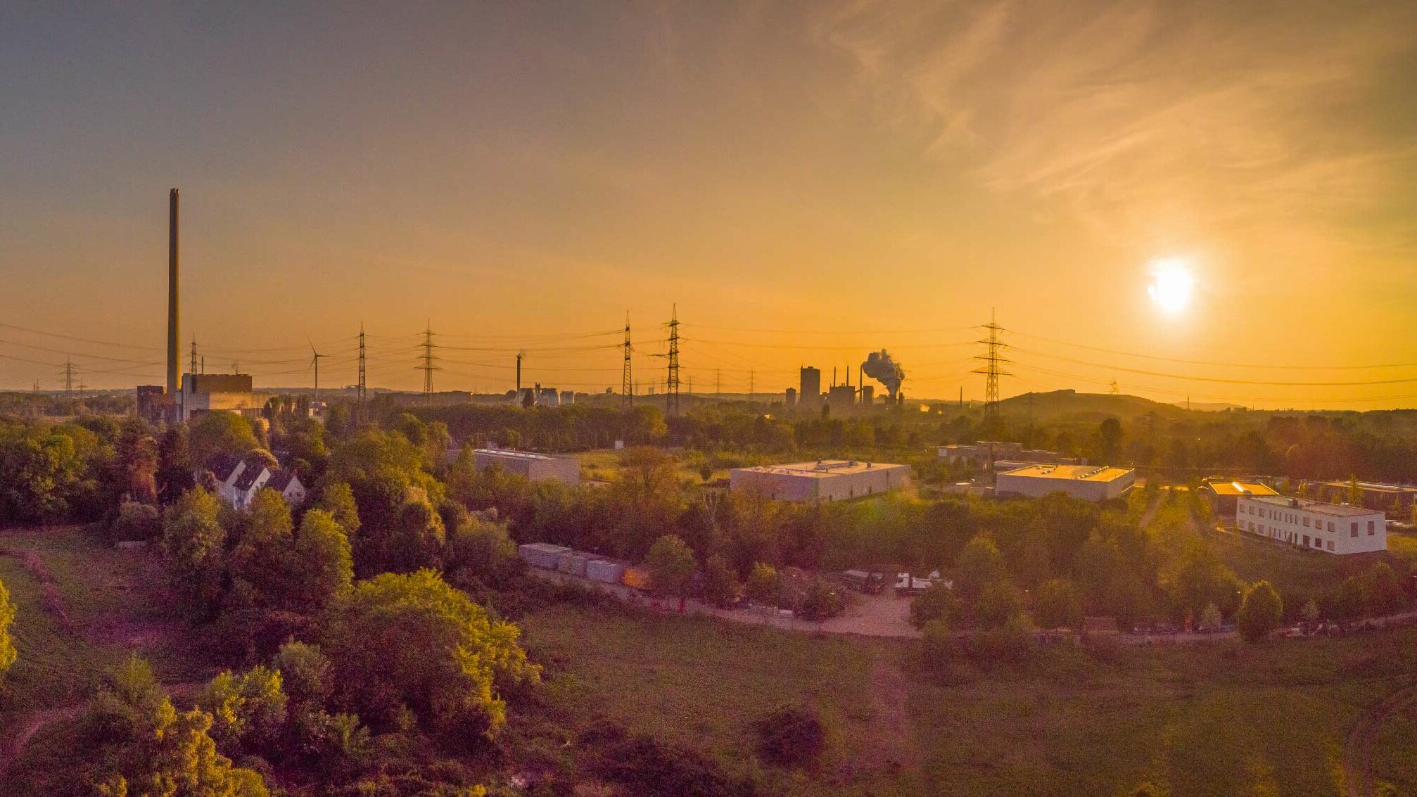 Essen, Zeche Zollverein, Sonnenaufgang